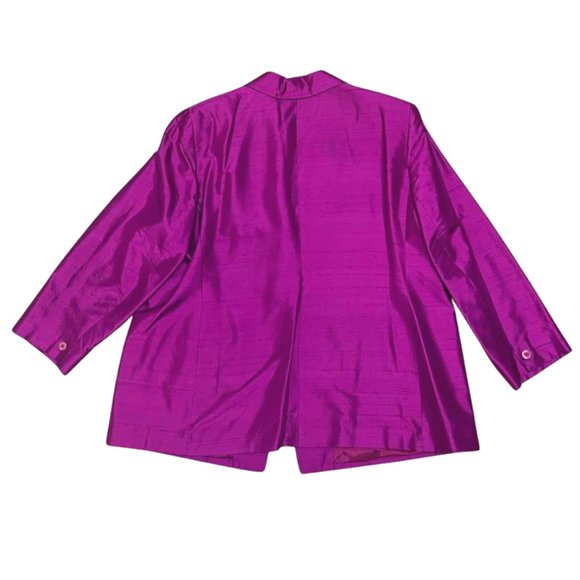 Jones New York Silk Pink Purple Fuchsia Suit Blazer Pants size 20 W petite - Picture 6 of 17